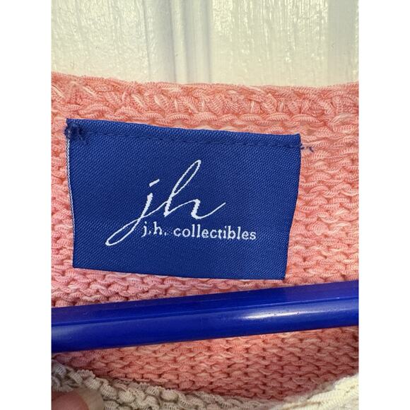 J H Collections Embroidered Sweater Floral Pink Women’s Small Long Sleeve - Picture 2 of 13